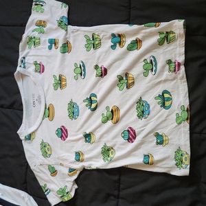 Medium white cactus shirt